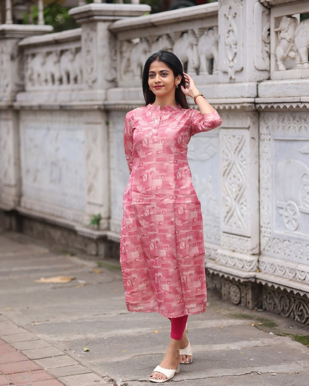 Maroon Cotton Kurti Set with Printed Dupatta (Buy 1 Get 1 Free)