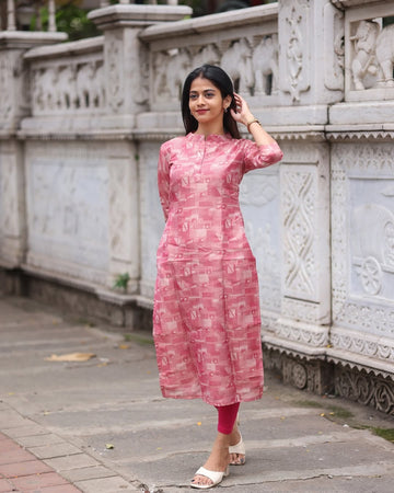 Maroon Cotton Kurti Set with Printed Dupatta (Buy 1 Get 1 Free)