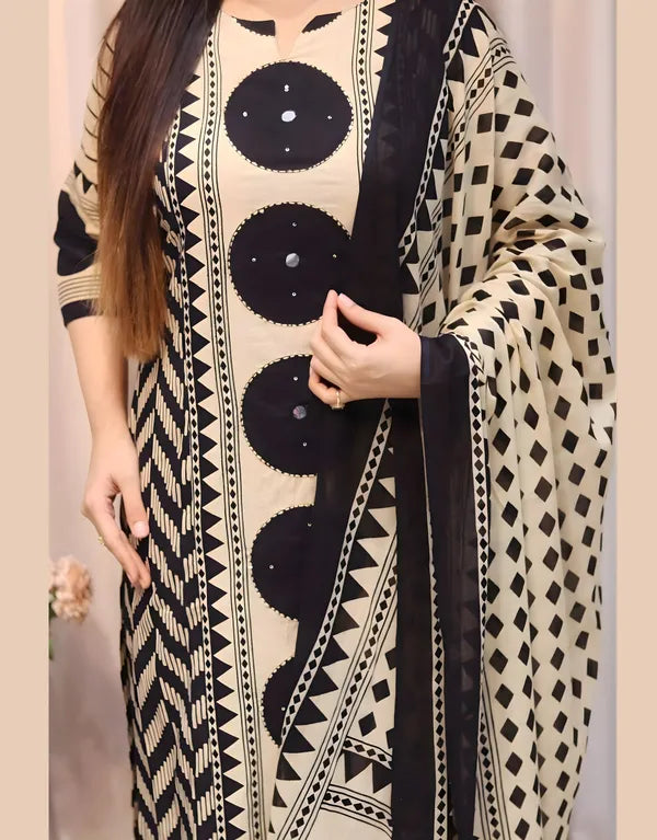 Vedika; polka black kurta set  (Buy 1 Get 1 Free)