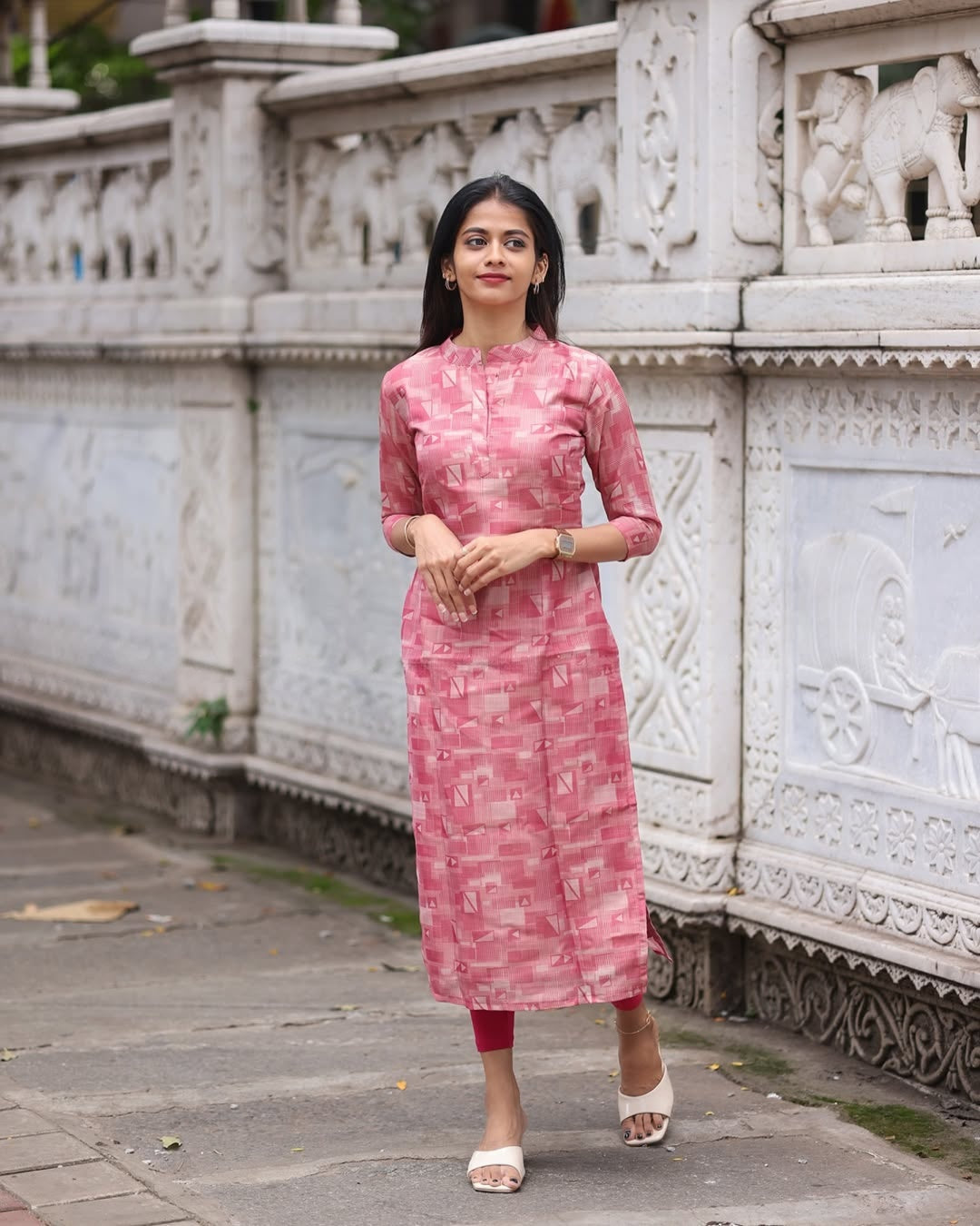 Maroon Cotton Kurti Set with Printed Dupatta (Buy 1 Get 1 Free)