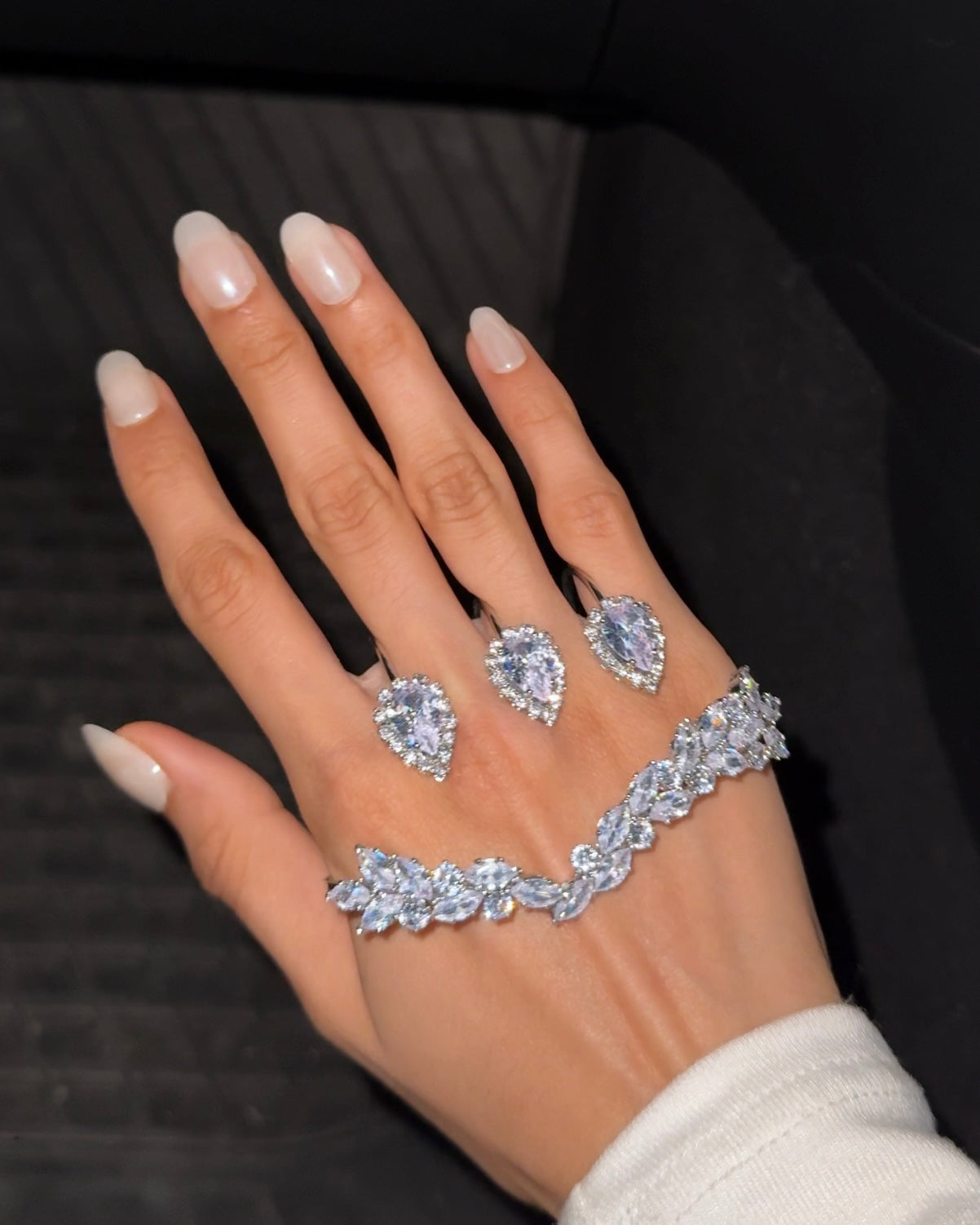 Midnight Spark Rhinestone Hand Jewellery