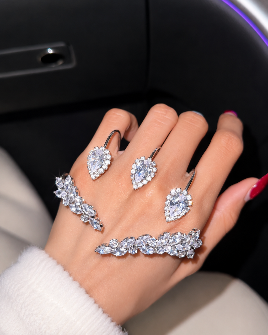 Midnight Spark Rhinestone Hand Jewellery