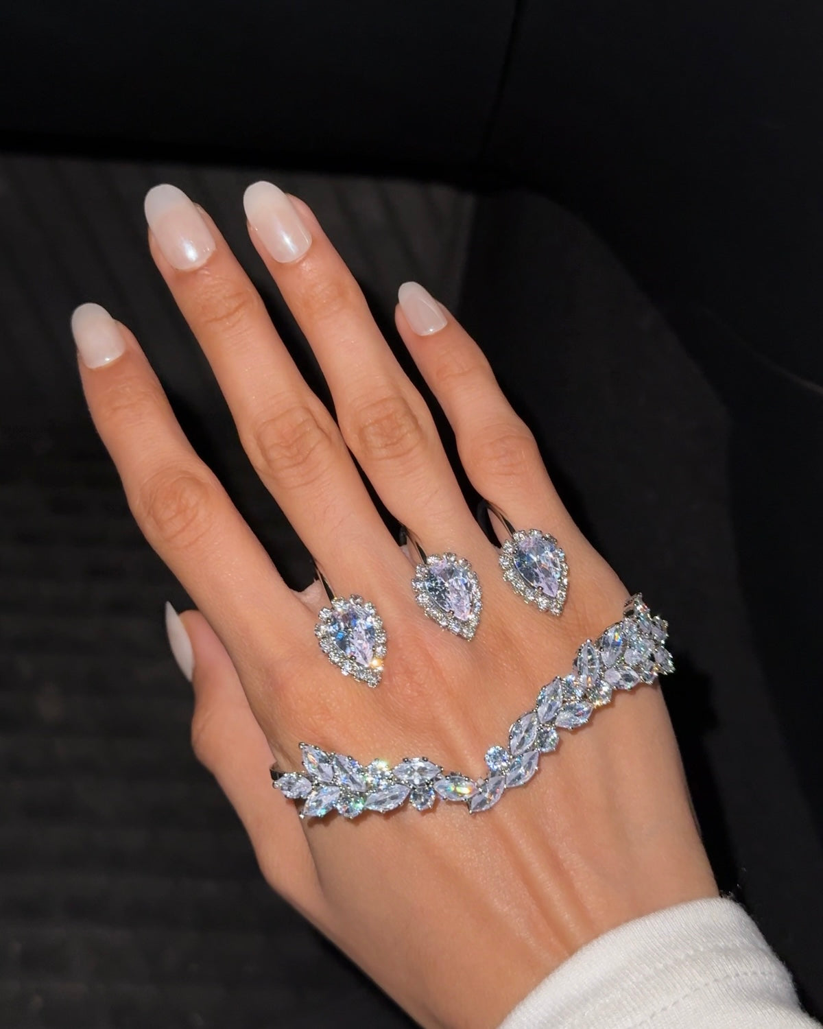 Midnight Spark Rhinestone Hand Jewellery