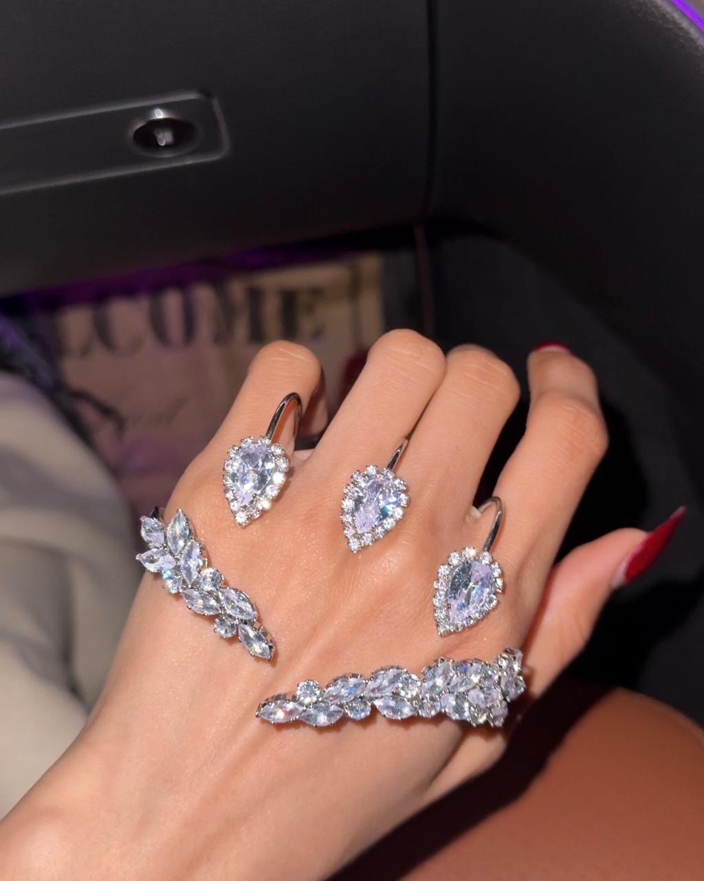 Midnight Spark Rhinestone Hand Jewellery