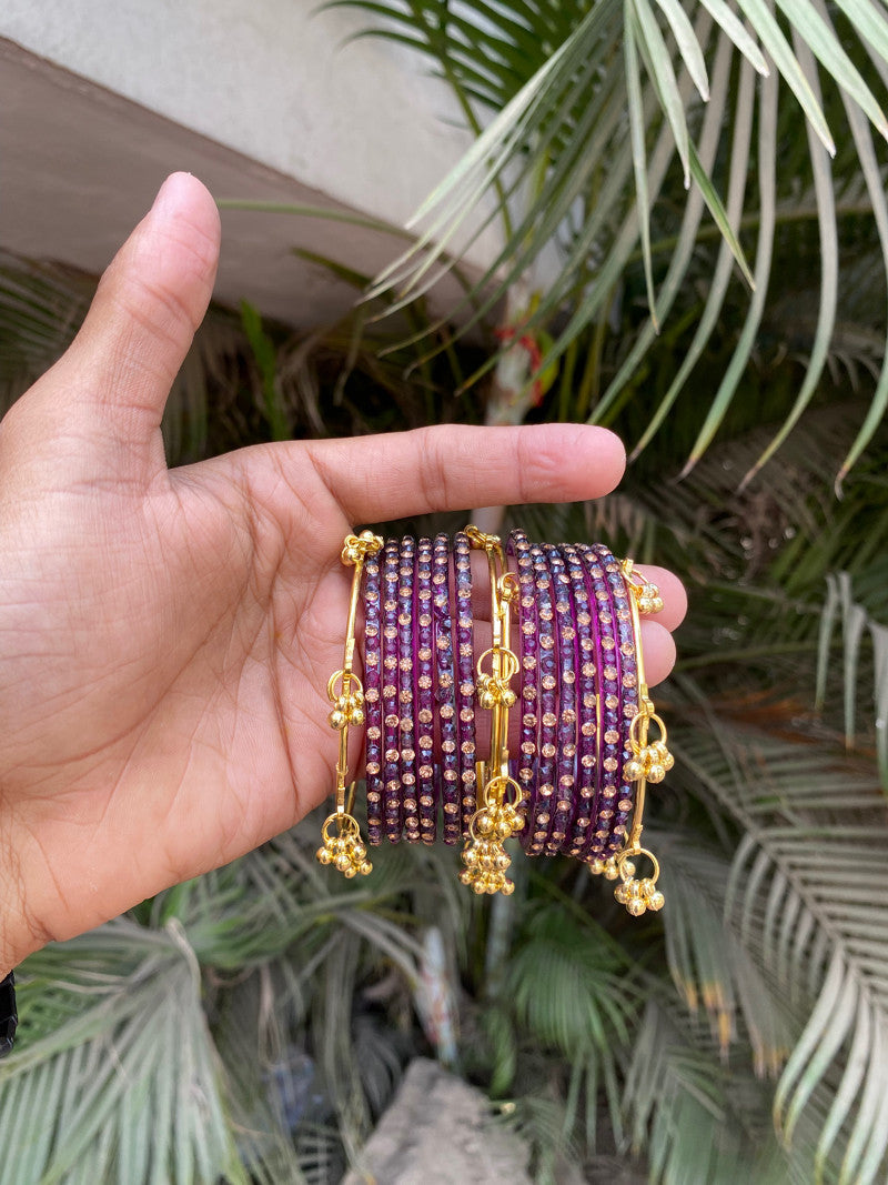 12 pieces raindrops bangles and 4 pieces Kashmiri bangles set