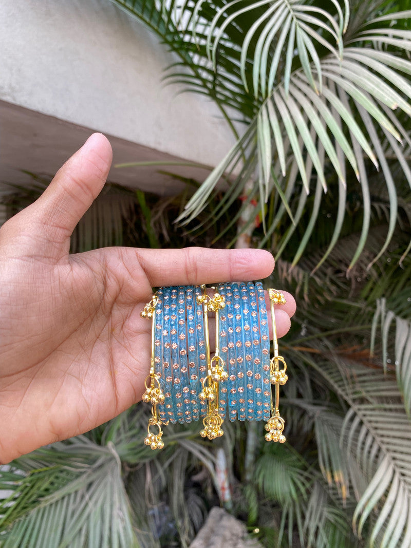 12 pieces raindrops bangles and 4 pieces Kashmiri bangles set