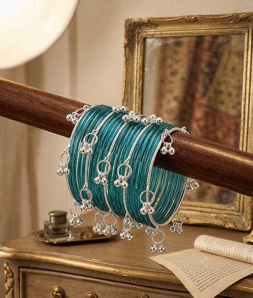 BLUE JELLY KASHMIRI BANGLES