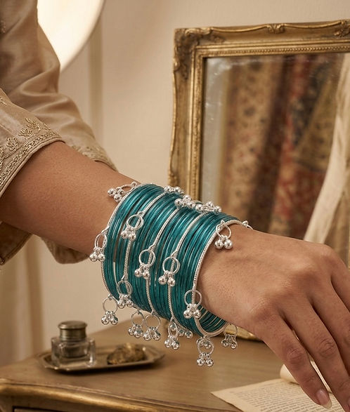 BLUE JELLY KASHMIRI BANGLES