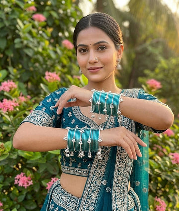 BLUE JELLY KASHMIRI BANGLES