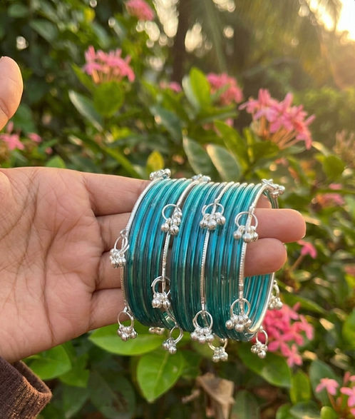 BLUE JELLY KASHMIRI BANGLES