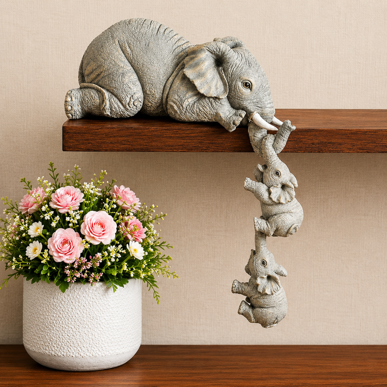 Mother & Baby Elephant Figurine