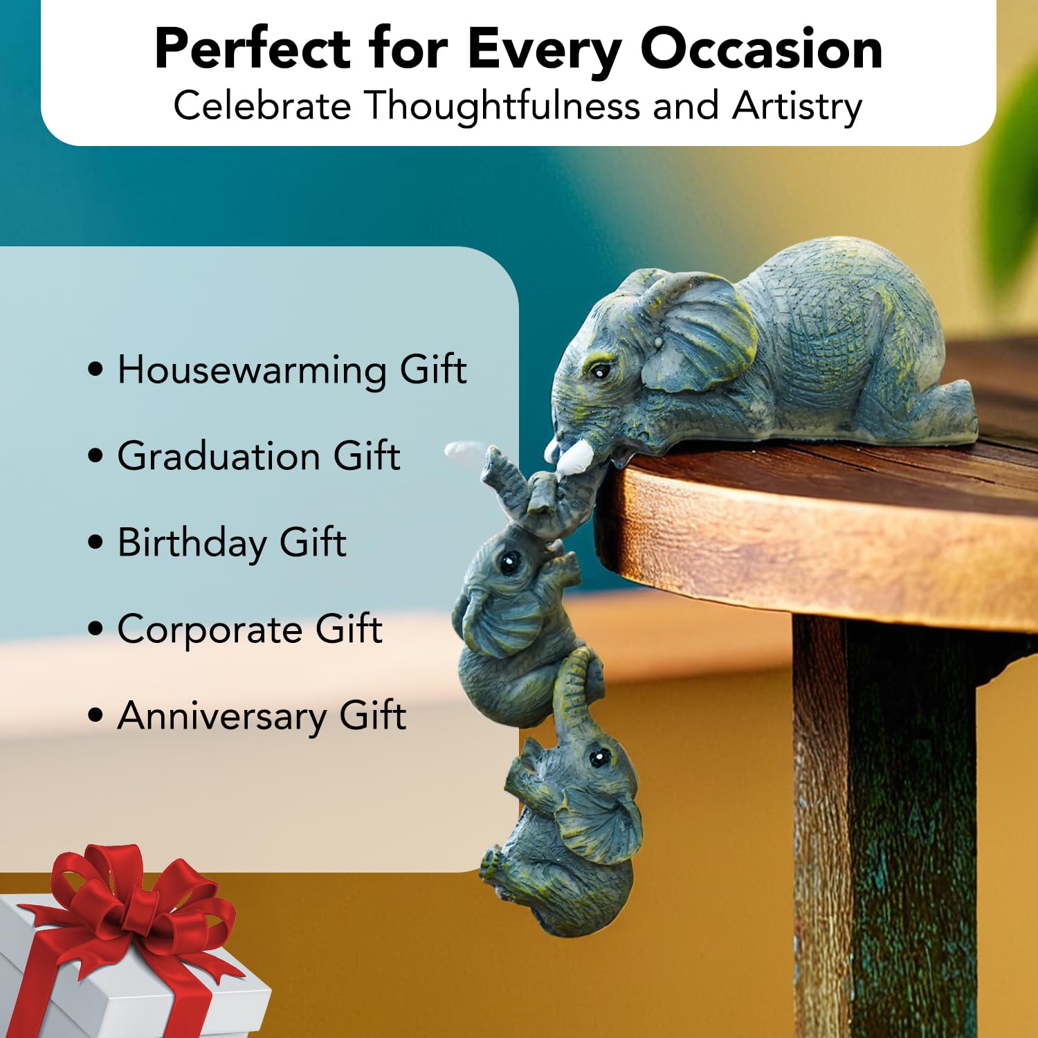 Mother & Baby Elephant Figurine