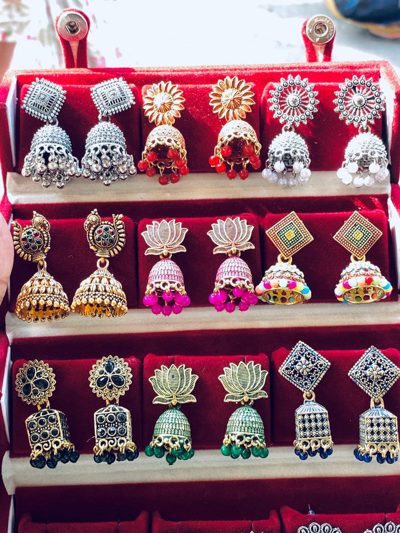 viral 12 piece jhumka with Box Hamper