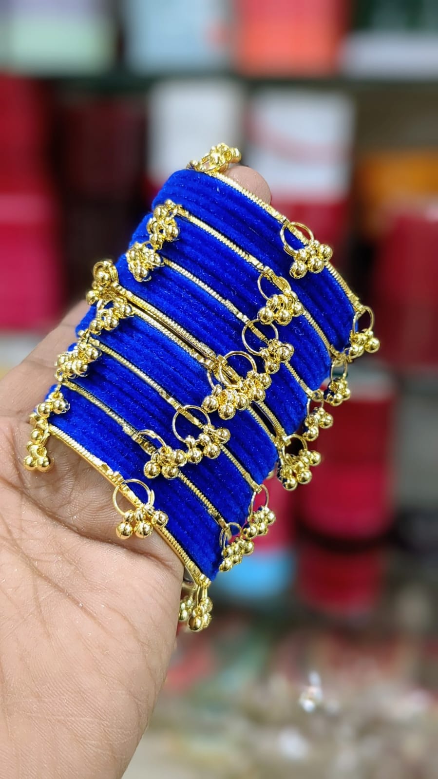 Kashmiri Velvet Bangles Set