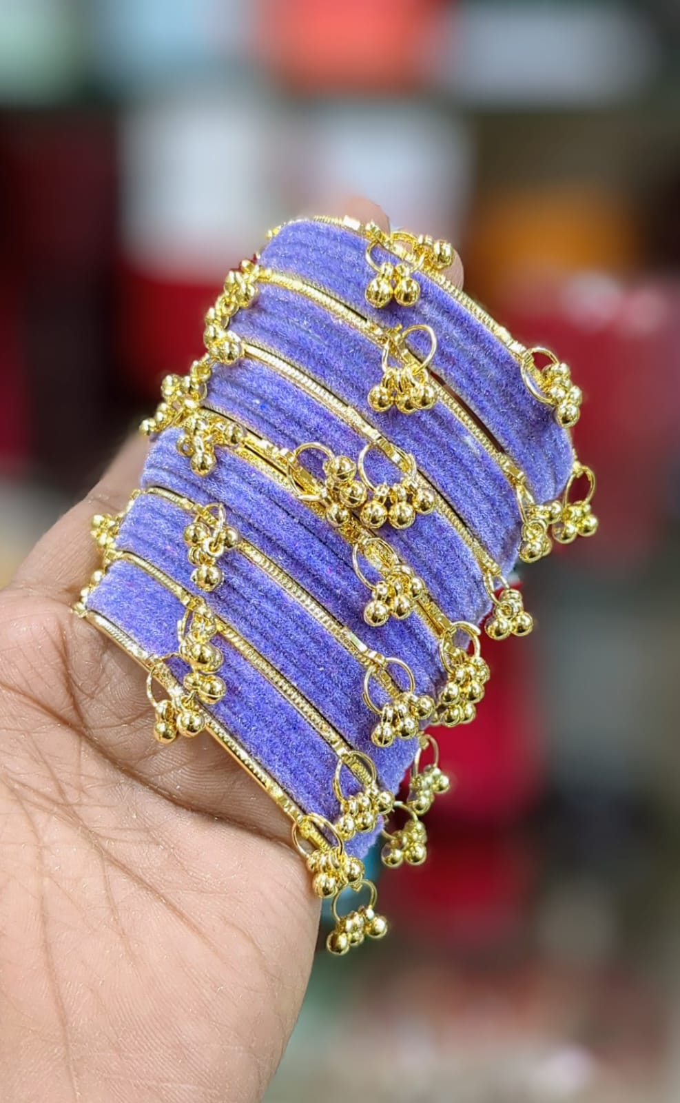 Kashmiri Velvet Bangles Set