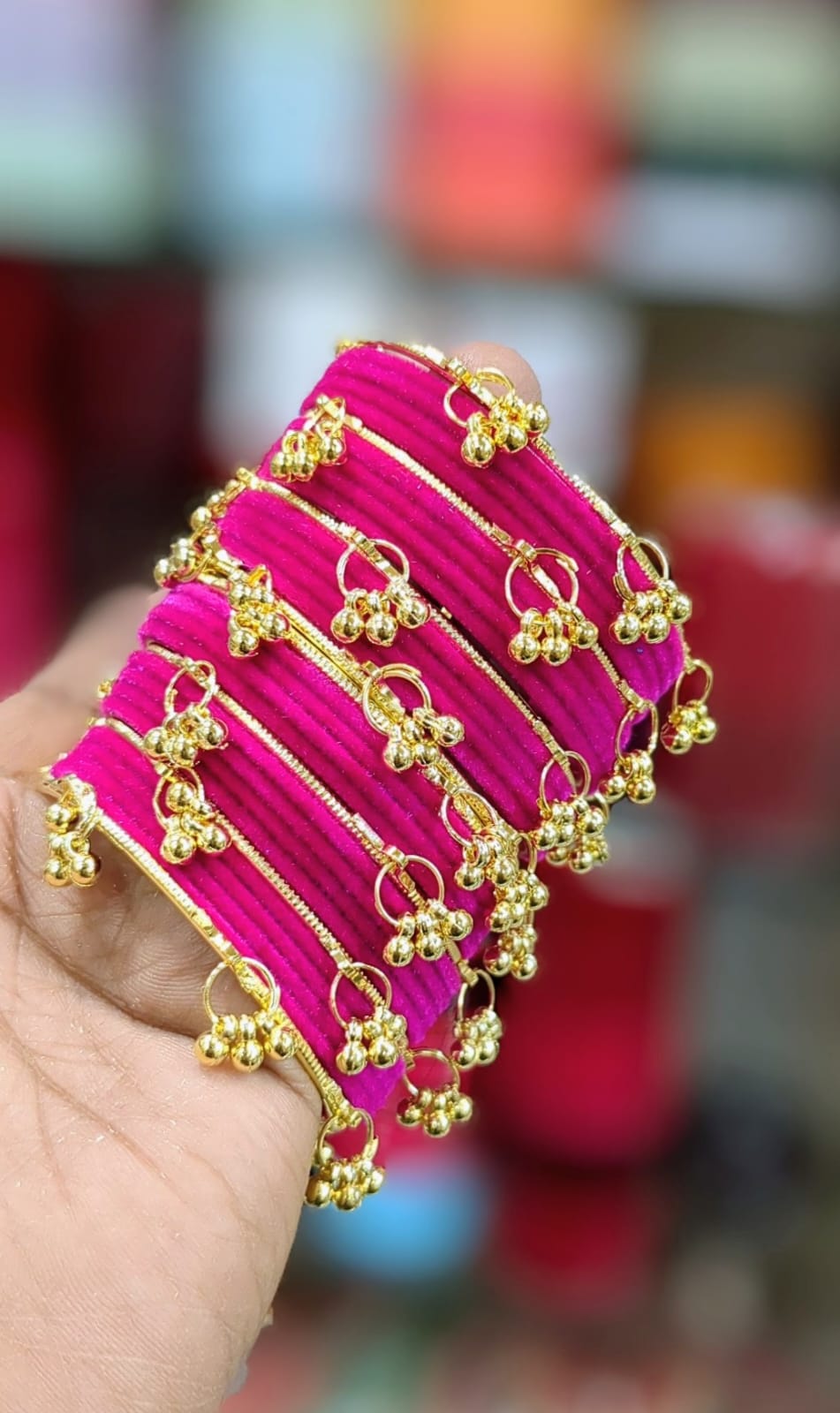 Kashmiri Velvet Bangles Set
