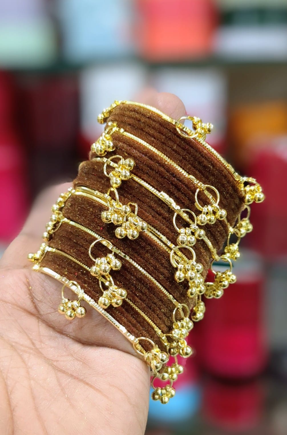 Kashmiri Velvet Bangles Set