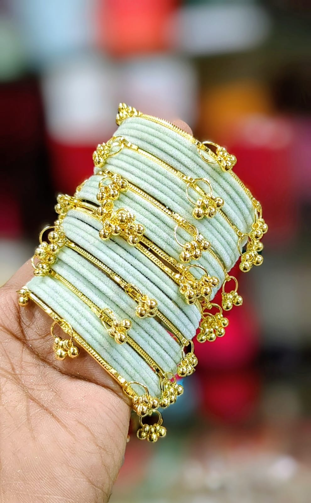 Kashmiri Velvet Bangles Set