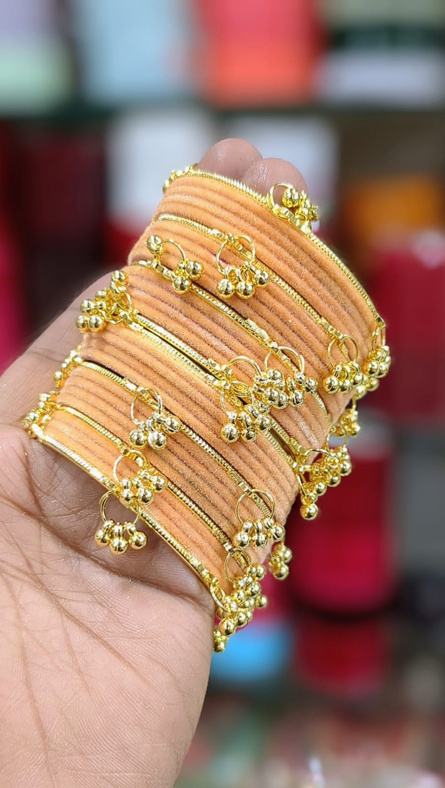 Kashmiri Velvet Bangles Set