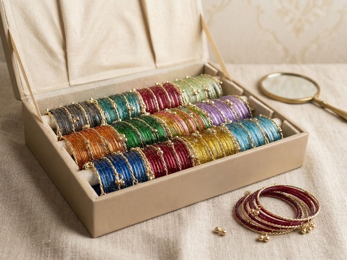 Luxcury Raindrop Bangles With Heavy Kashmiri Set And Organizer