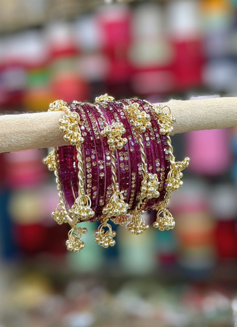 Kashmiri Ghunghroo Bangles Set | 16 Pieces Traditional Bangles