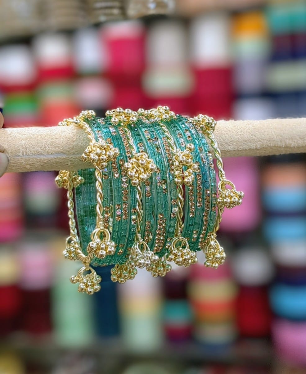 Kashmiri Ghunghroo Bangles Set | 16 Pieces Traditional Bangles