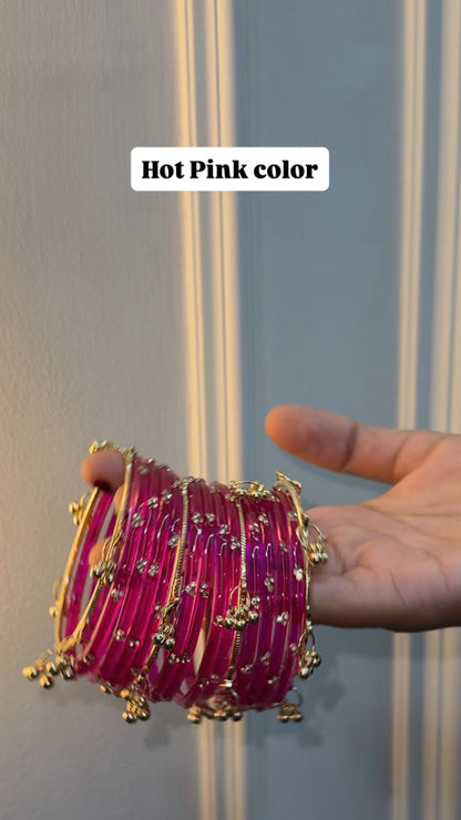 12 Bangles Set With Ghungroo Bangles