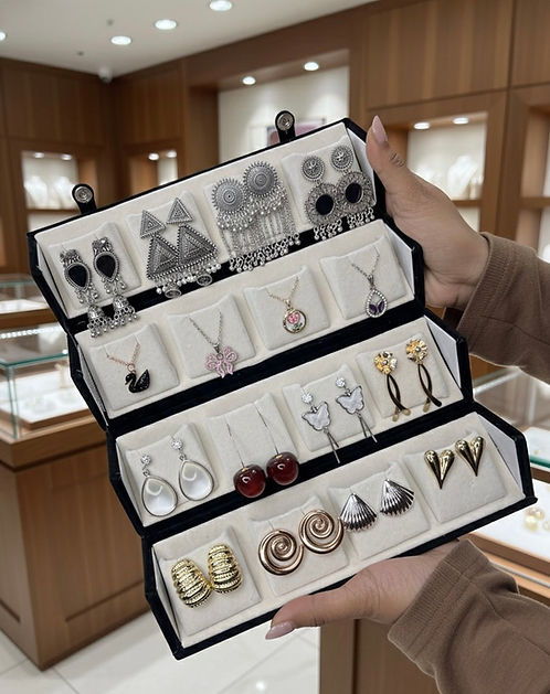 INDO-WESTERN 16 PCS JEWELLERY + BLACK BOX