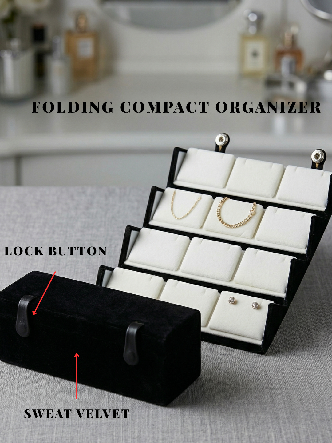 Statement Earring Love Box – Folding Jewelry Organizer (Includes 12 Statement Earrings)