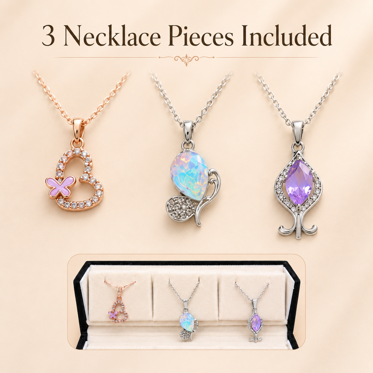 Set of 12 Stud Earrings with Pendants Box