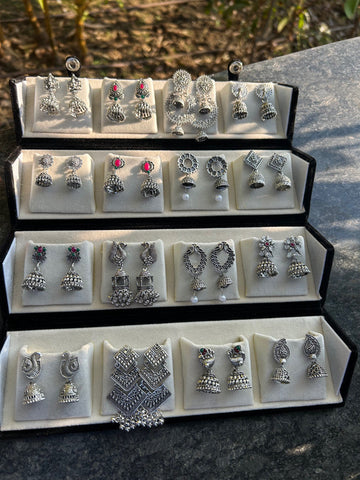16-32 PC OXIDISED JHUMKAS + BEST BOX