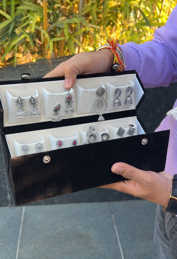 16-32 PC OXIDISED JHUMKAS + BEST BOX