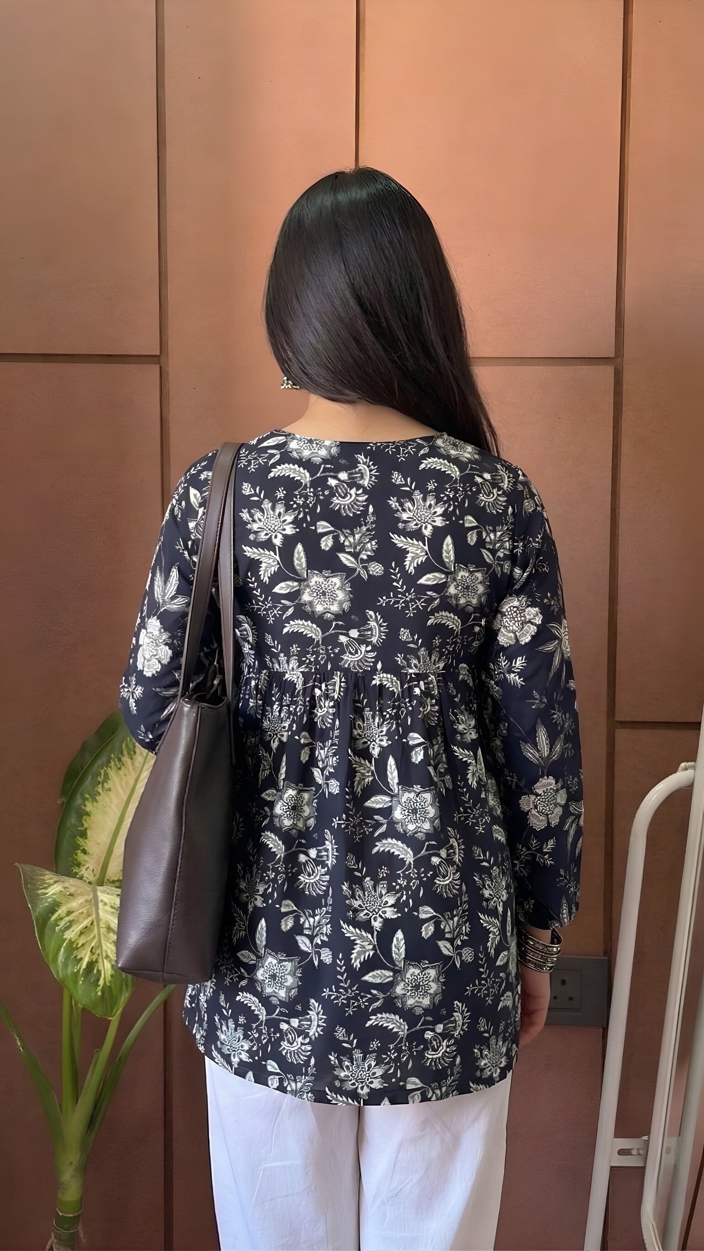 Floral Grace Black Peplum Top (Buy 1 Get 1 Free)