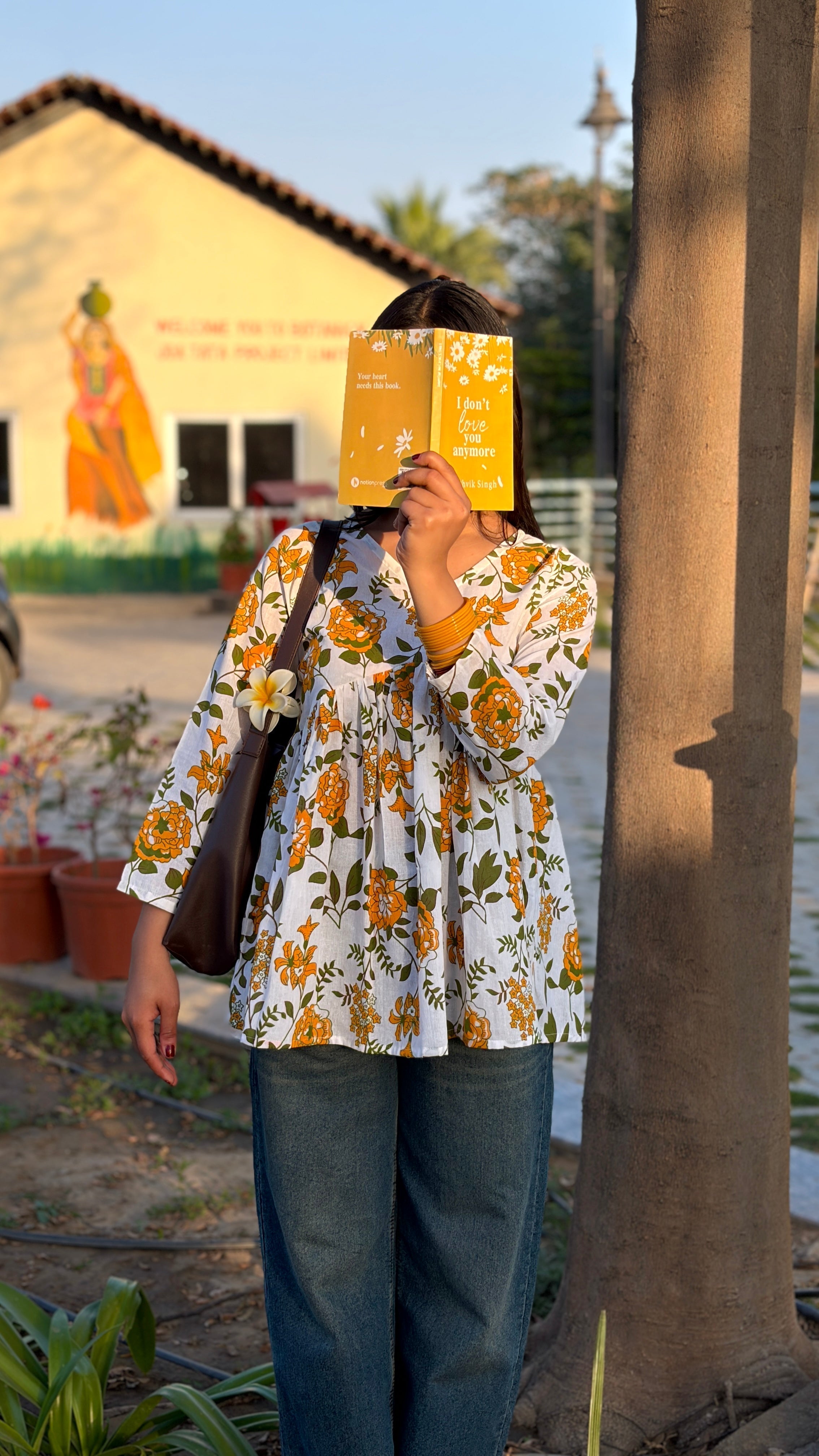 Mustard Bloom Cotton Peplum Top (Buy 1 Get 1 Free)