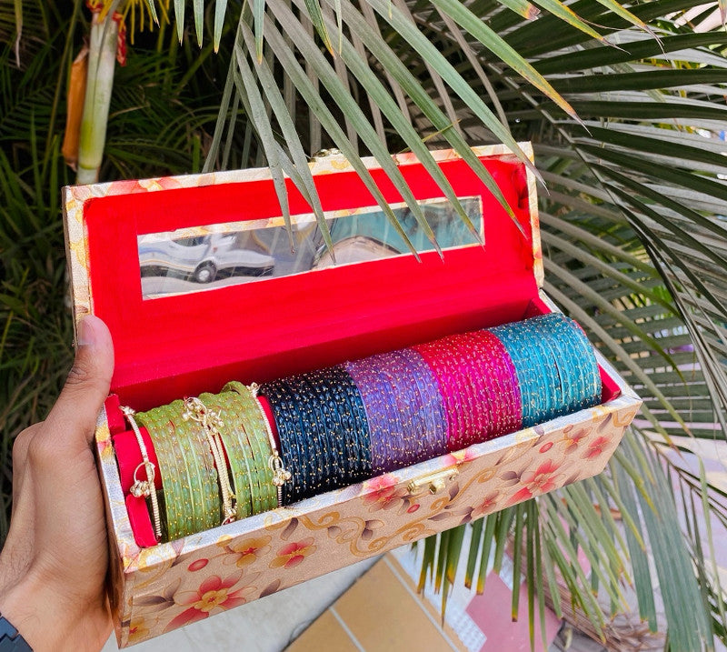 Trendy Kashmiri & raindrops bangles box 🌸💗